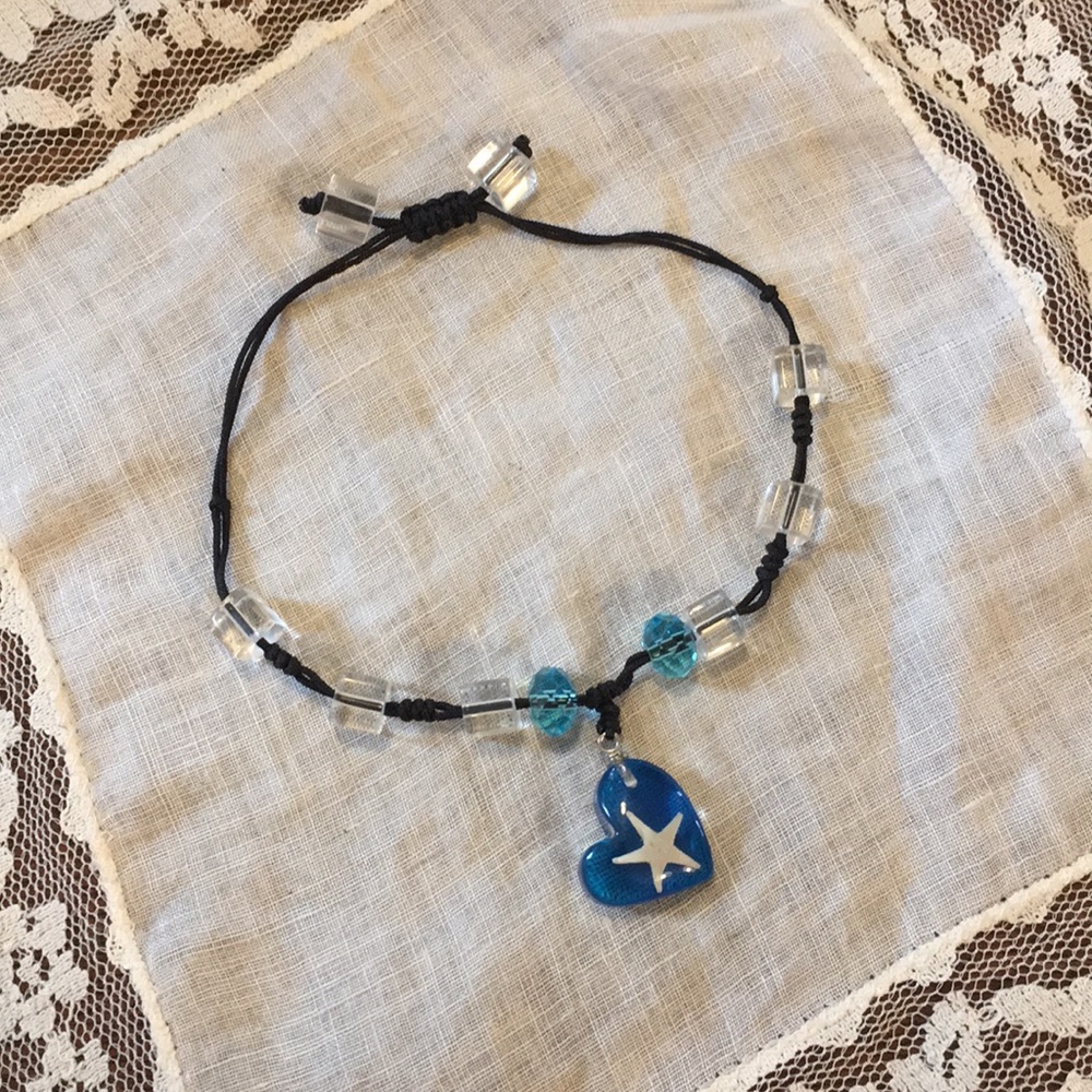 Blue Star Beaded Adjustable Bracelet